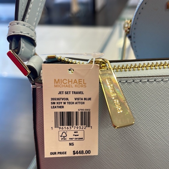 MICHAEL KORS JET SET TRAVEL SMALL SHOULDER CROSSBODY BAG WITH TECH ATTCH AIRPOD - Picture 6 of 16